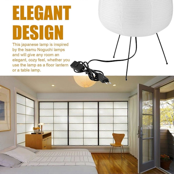 Harmony Opplyst Papirlampe, Wabi-Sabi Dekorativ Lampe Ris Papir, Ris Papirlampe EU Plugg