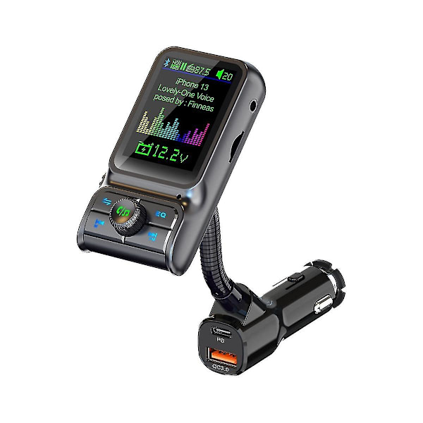 Qc3.0 Nopea Autolaturi Bluetooth Mp3-soitin FM-lähetin HD Värikäs Näyttö Autotarvikkeet