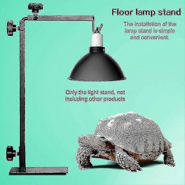 Reptil Lampeholder med Justerbar Base, Metal Gulvlampeholder til Habitat