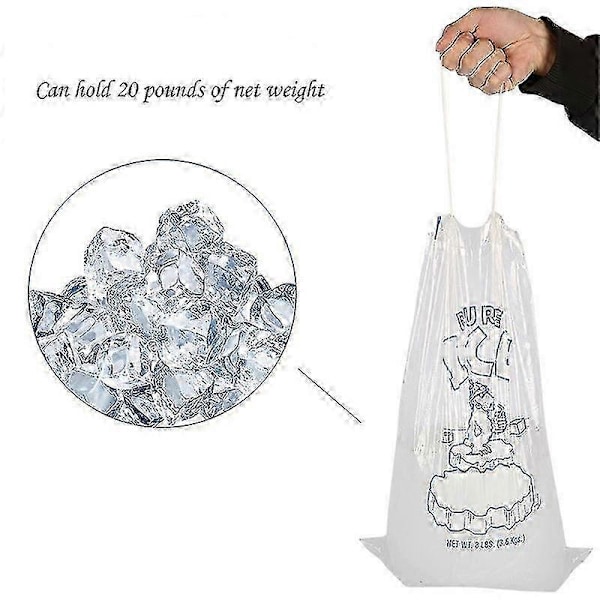 10 st Is-påsar med Slitstark Dragsko Förslutning Återfyllningsbara Isförvaringspåsar För Grillar Camping Matstånd 20 Lb.