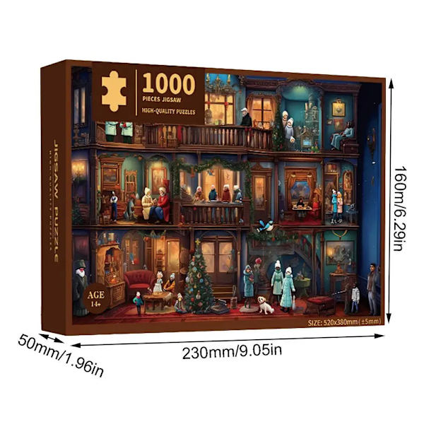 Julpussel med Jultomten 1000 Bitar Träpussel Utmanande Svårighetsgrad Brain Storm Spel Grossist Vuxna DIY Handgjorda Hantverk 7