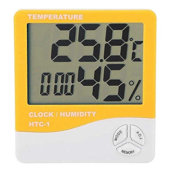 Inomhustermometer med hygrometer och digital LCD-display för hem, kontor, växthus, inomhusträdgård