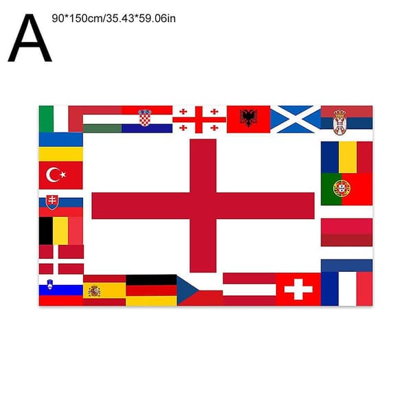 Flagg for åttendedelsfinalen i EM, dekorasjon til hjemmefester 90x150CM 1pcs