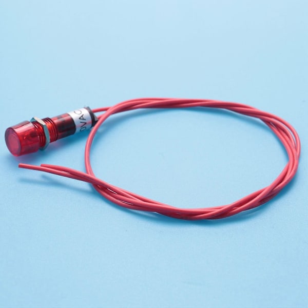 Indikator Pilot Signallampe Rødt Lys AC 250V m/ 2 Ledninger