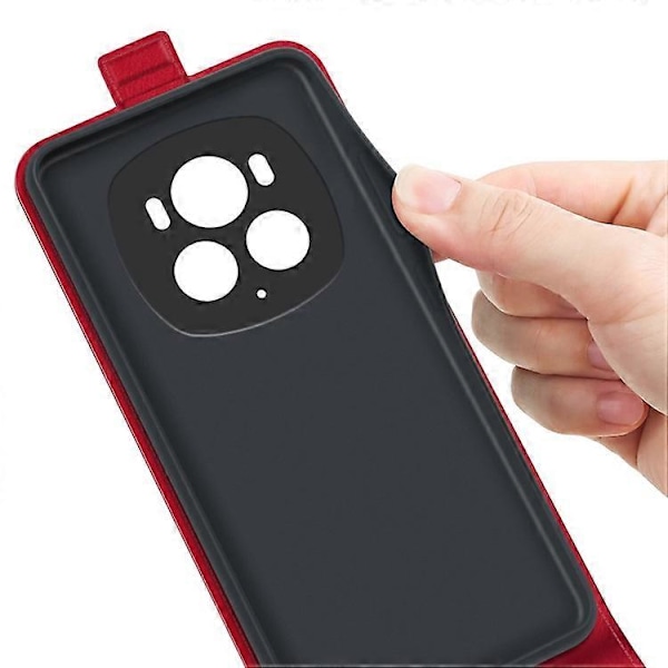 Yhteensopiva Honor Magic6 Pro 5G iskunkestävä suojakotelo korttipaikalla ja pystysuoralla läpällä Red