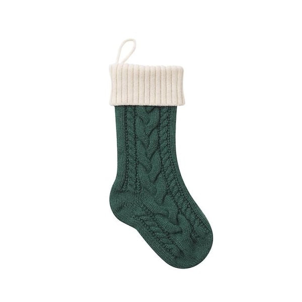 Juldekorationsmaterial, Julgrans Plysch Stickade Strumpor, Strumpor Presentpåse Hänge White and green