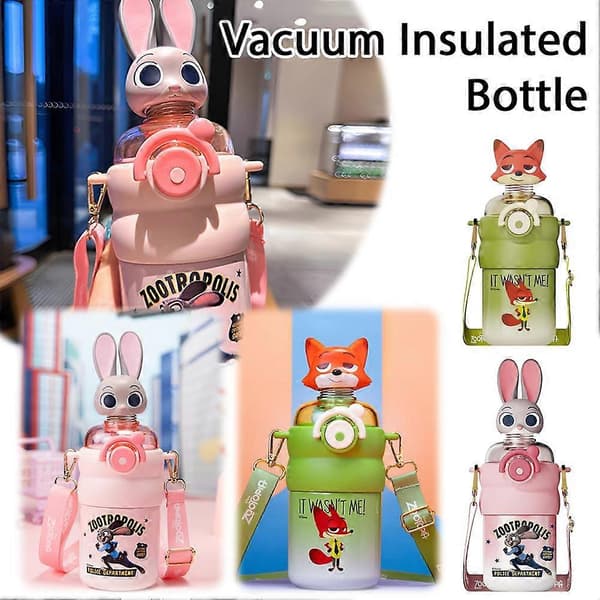 Zootopia Wobble Head Dock Isoleret Krus 550ml 316 Rustfrit Stål Sugerørsflaske