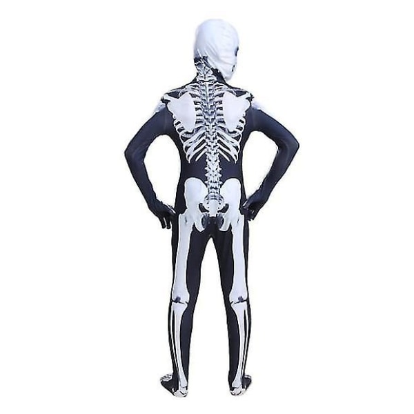 Halloween Realistinen Skeleton Jumpsuit -asu Realistinen Skull Bodysuit hupulla aikuisille style 2 L