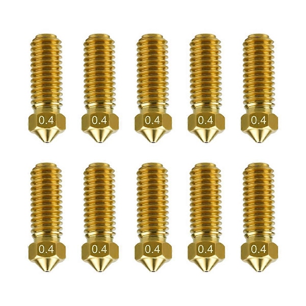 10 st Mässingsmunstycken för Anycubic Kobra 3, 0,4 mm Höghastighetsmunstyckessats