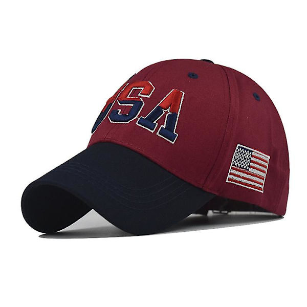 Basebollkeps med nationsflagga, broderad keps med skärm USA red