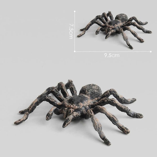 2 st 9,5 cm Realistisk Spindel Insekt Modell Leksak Läskig Rekvisita