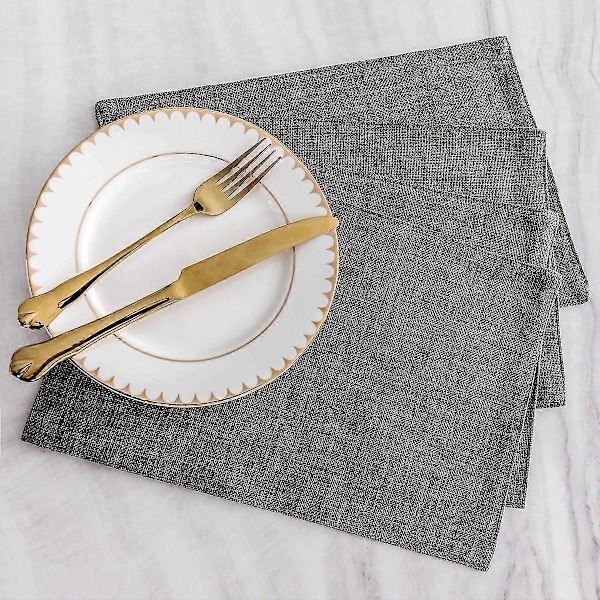 Placemats Set om 6 Vävda Bordstabletter för Matbord Lätt att Torka Rent Fläckbeständiga Bordstabletter