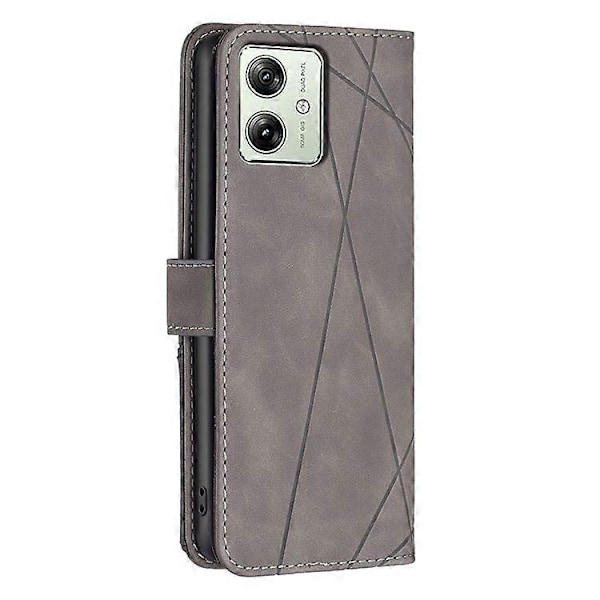 BINFEN COLOR BF05 Yhteensopiva Motorola Moto G54 5G Kotelo Painettu Nahkainen Jalustallinen Puhelinkotelo Grey