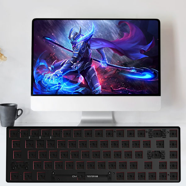TESTER68 Trådløst Bluetooth Tastatur Hot Swap Mekanisk Tastatur Kit Gamere 2.4G DIY Til 3/5 Pin Switch Aksel Base 68 Taster Camel