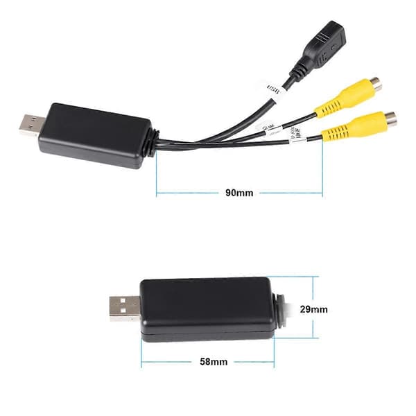 For Android System USB-interface til RCA Video Out Adapter Bilradio Multimedieafspiller Video AV-udgang