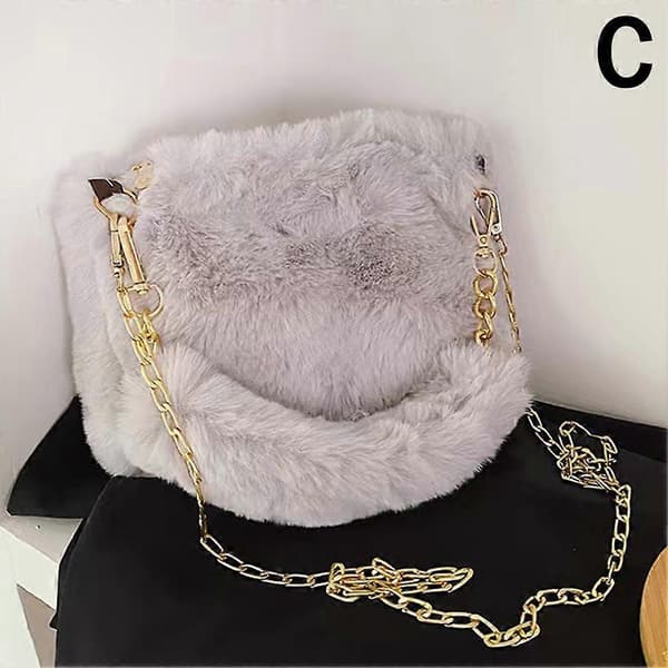 Crossbody Plysch Fluffig Lyxväska