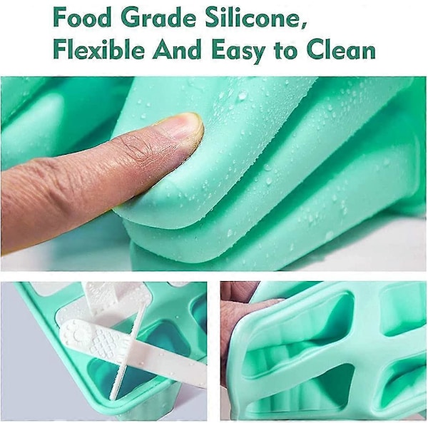 Genanvendelige silikone ispindeforme, silikone ispindeform, ispindeforme, silikone ispindeforme, plastik ispindeform, til børn, venner og familie