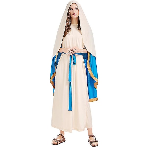 Nopea toimitus Neitsyt Maria aikuisten cosplay Halloween-asu Neitsyt Maria M