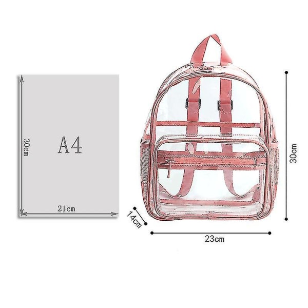 Genomskinlig Ryggsäck, Skolväska Transparent Reseryggsäck Sminkväskor, Se Igenom Ryggsäckar pink