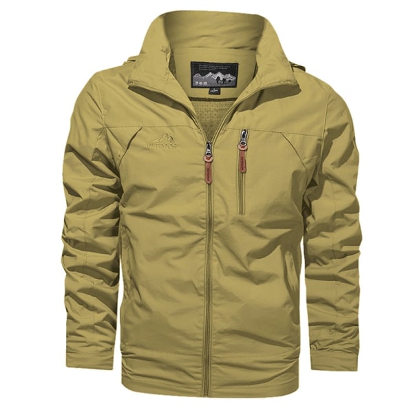 Herre Windbreaker Militær Feltjakke Overfrakke Herre Taktisk Vandtæt Pilotjakke Hættetrøje Herre Jagt Militærtøj Yellow Asian size XL