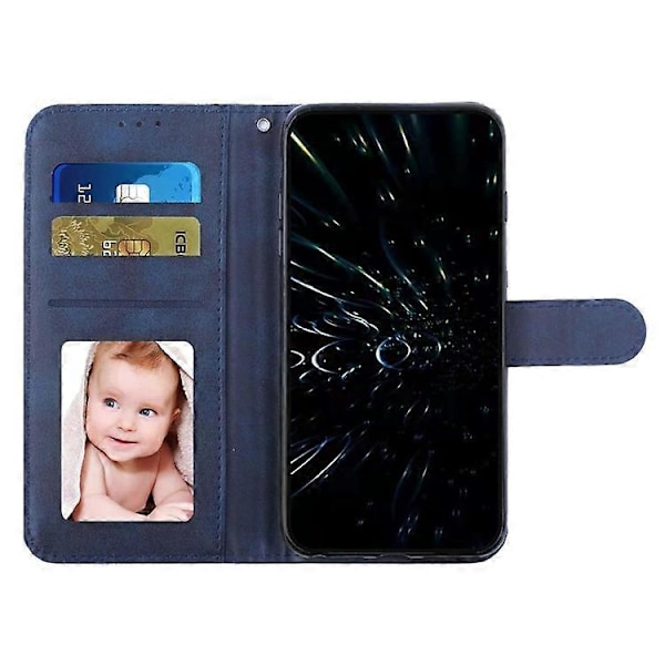 Kompatibelt Skal för Motorola Edge 50 Fusion 5G PU Läder Plånbok Magnetlås Telefonskal Azure