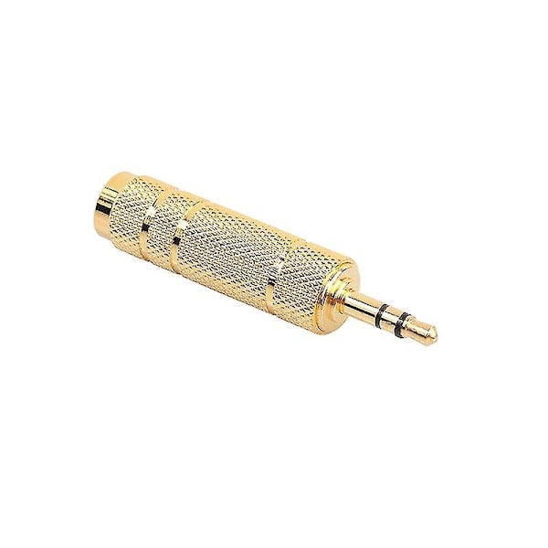4 stk. Gullfarget 6,35 mm hannplugg til 3,5 mm hunnkontakt stereo hodetelefon lydadapter Q