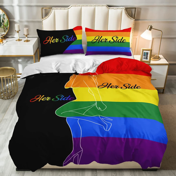 Rainbow cover teini-ikäisille Värikkäät Set vuodevaatteet setit Love Heart cover D 160x220cm