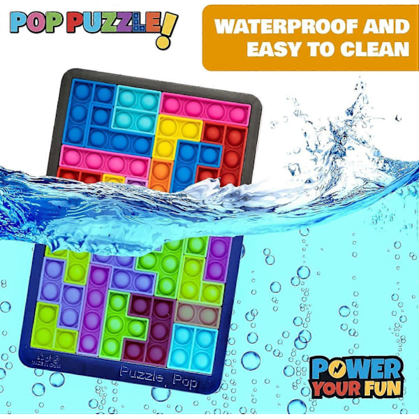 Power Your Fun Pop Puzzle Popper Fidget -peli - 27-osainen palapeli Pop Push It Bubble Sensory Fidget -lelut stressin lievitykseen, silikonipeli
