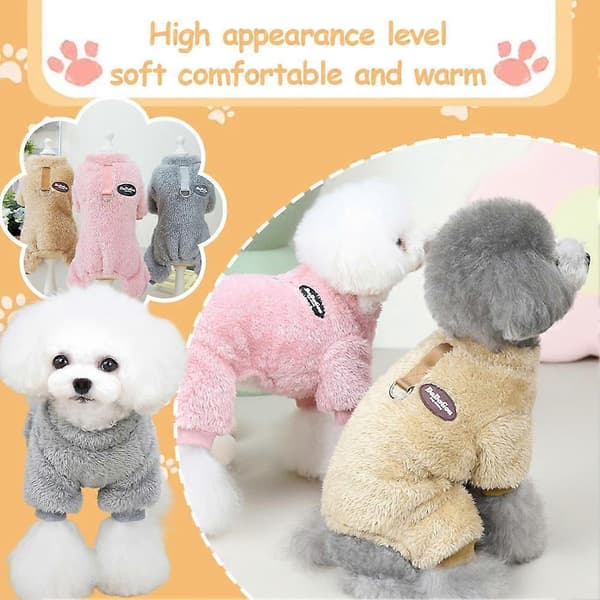 Höst Vinter Hundkläder Tjocka Varma Vindtäta Bekväma Semesterkläder M brown