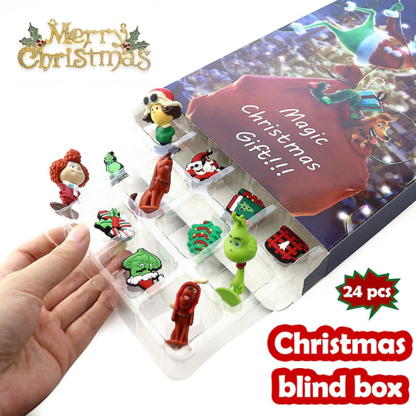 Adventtikalenteri Advent Halloween -verholaatikko Joulugrinch Scary Blind Box 24 Lähtölaskenta kalenteriverholaatikko style 4