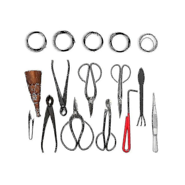 16st Trädgårds Bonsai Verktygsset Kolstål Kit Klippare Sax Med Nylonfodral-o [reducerat!!!nytt Erbjudande]