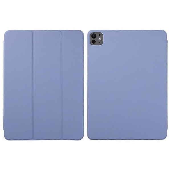 Kompatibel med iPad Pro 11 (2024) Taske PU Læder Tri-fold Stand Magnetisk Lukning Tablet Cover Purple