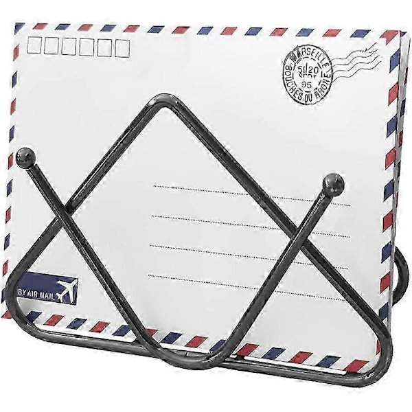Post Holder Brev Organizer Bordplade, Brevsorterer Kuvert Postsorterer Stand Holder til Skrivebord, Hjemmekontor Skole (Sort)