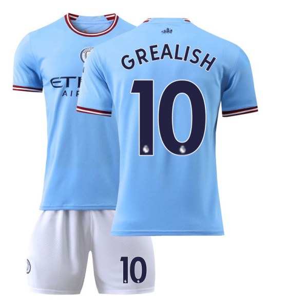 22-23 Manchester City hemma fotbollsdräkt för vuxna för barn nr 10 Grealish No. 10 Grealish S