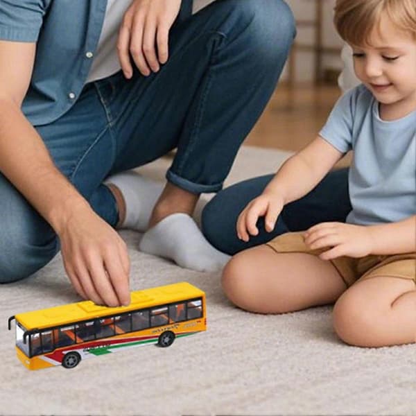 Legetøjsbus Træk Tilbage Legetøj Trykstøbte Biler Legetøjsbus Legetøjsmodel 15CM/ R6T8