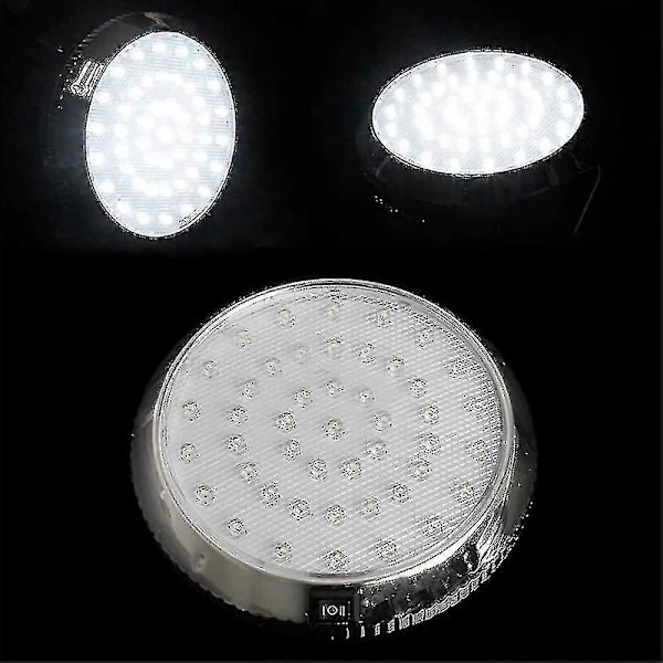 Rv Innvendig Lys, 2 stk 12v Led Taklampe Kuppel Taklys 46 Led Caravan Innvendig Belysning Med På/Av Bryter, Innvendige Spotlights