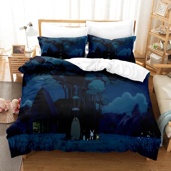 M7 Min Granne Totoro 3D-tryckt Sängklädesset Påslakan Täcke Örngott Barnpresent AU QUEEN 210x210cm
