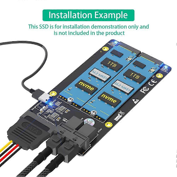 Ny Version Dobbelt M.2 NVME SSD til Dobbelt SFF-8643 Adapter