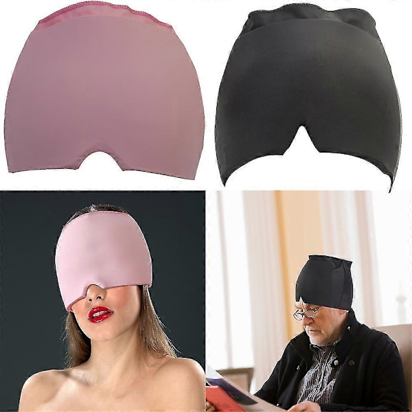 Hovedpine- og Migrænelindrende Hætte, Hovedpine Ismaske, Sovende Maske Lindrende Ishætte (pink)