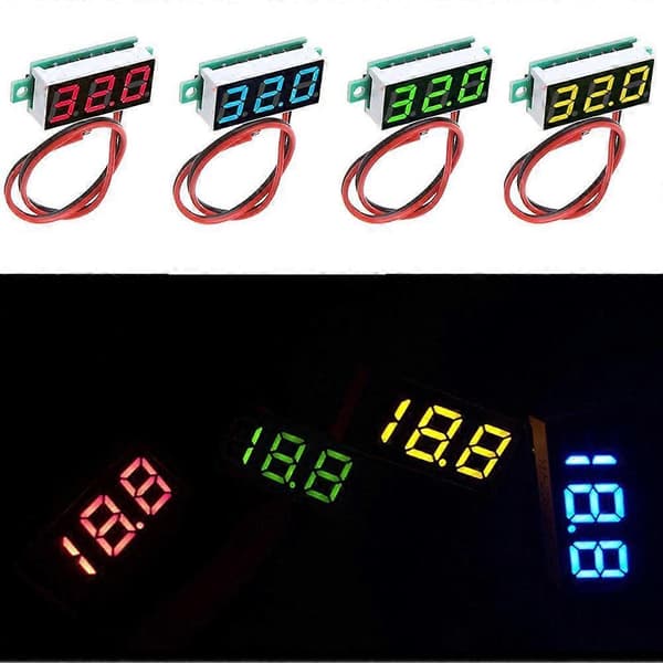 0,28 tommer digital DC-voltmeter for 2,5-30V strømforsyning red