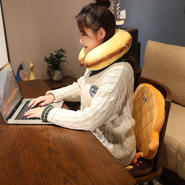 Simulaatio Kawaii Leipäpaahto U-muotoinen tyyny pehmolelut söpö plus Cushion 7