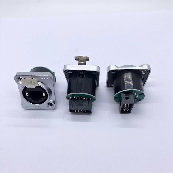 10 st Ethernet Rj45 Chassikontakt NE8FDP Ethernet Genomgångskontakt IP65 Vattentät B