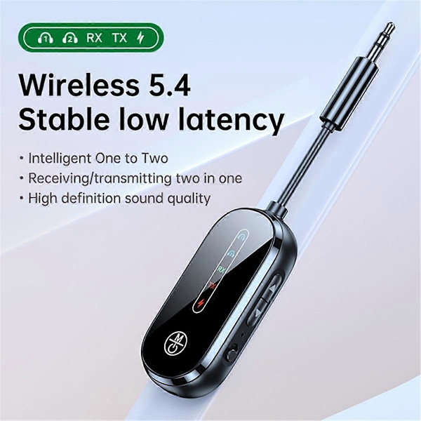 Bluetooth 5.4 Sender Adapter Trådløs Bluetooth 3.5mm Aux Audio Sender/Modtager til Fly
