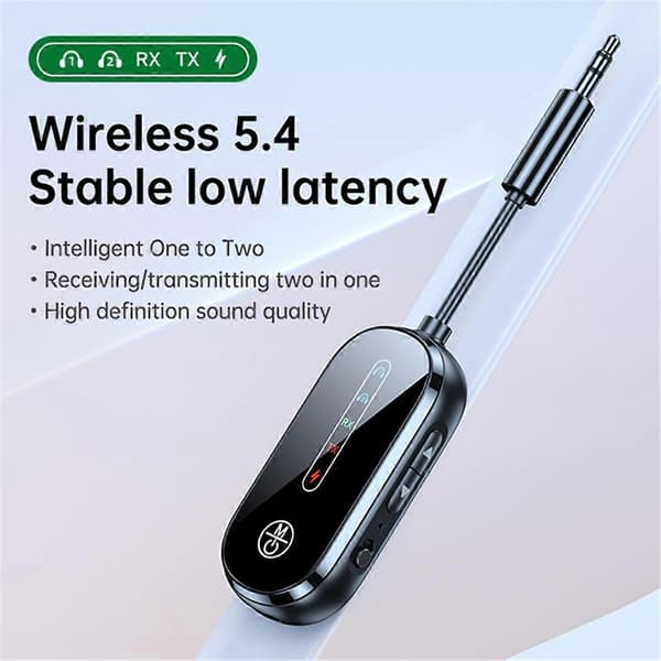 Bluetooth 5.4 Senderadapter Trådløs Bluetooth 3,5 mm Aux Lydsender/Mottaker for Fly