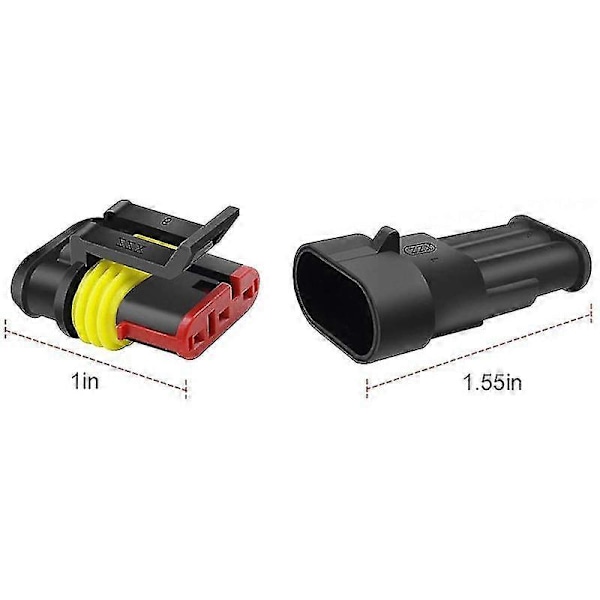 3-nastainen vedenpitävä autoliitin, pistoke 1,5 mm:n sarjan liittimet For-Yvan