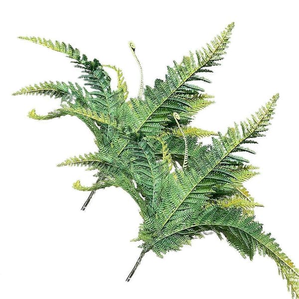 Simulering av stor persisk gräsbräkenbunt plastgröna växter falska blad 2pcs