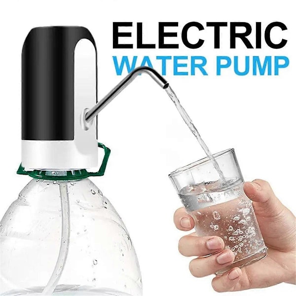 Vit/Svart Vattenflaskpump USB-laddning Automatisk Brytare Dricksvattendispenser Laddning Ett Klick Auto Sw