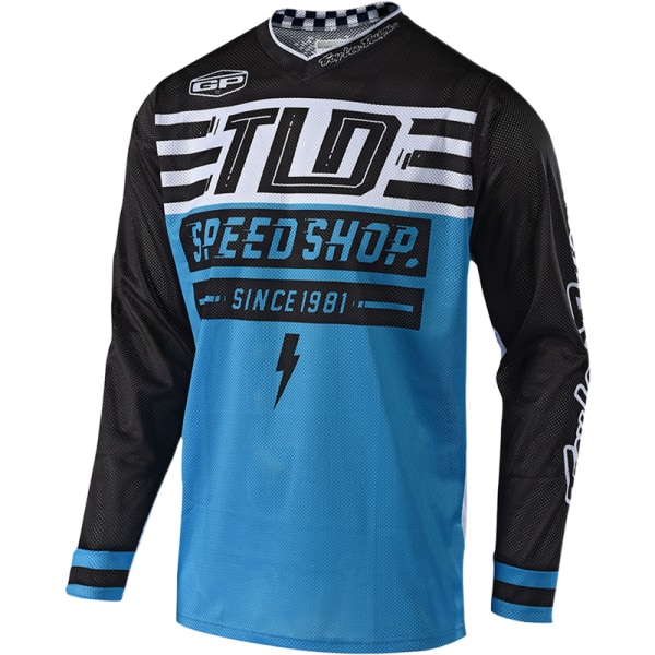 FOX sommar utomhus cykelkläder rund hals långärmad snabbtorkande andningsbar T-shirt blue M