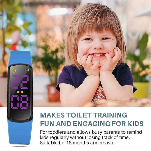 Potträning Klocka Vattentålig Baby Påminnelse Timer Urinal Tränare för Barn LED Display 9 Loop Låt Blå