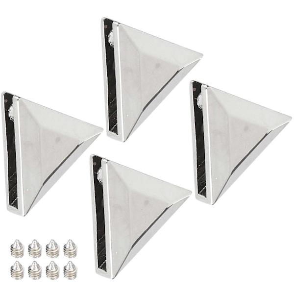 4 Set Metall Triangelknappar DIY Jeans Bagageväska Dekoration Spänne Tillbehör Silver B01-51-52062